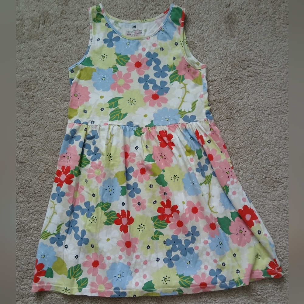 H&M Cotton Floral Sleeveless Dress Size 8/10